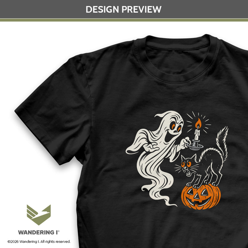 Load image into Gallery viewer, Ghostly Encounter- Men's/Unisex Lightweight Standard Fit T-Shirt
