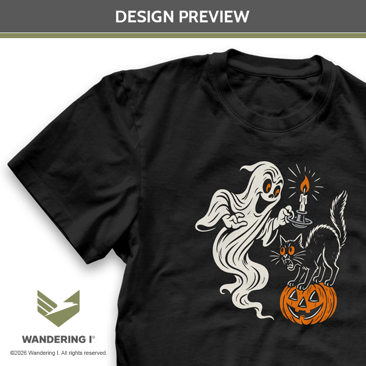 Load image into Gallery viewer, Ghostly Encounter - Men's/Unisex Premium Heavyweight Garment-Dyed Standard Fit T-Shirt
